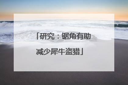 研究：锯角有助减少犀牛盗猎